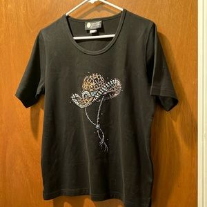 Christine Alexander black western embellished top